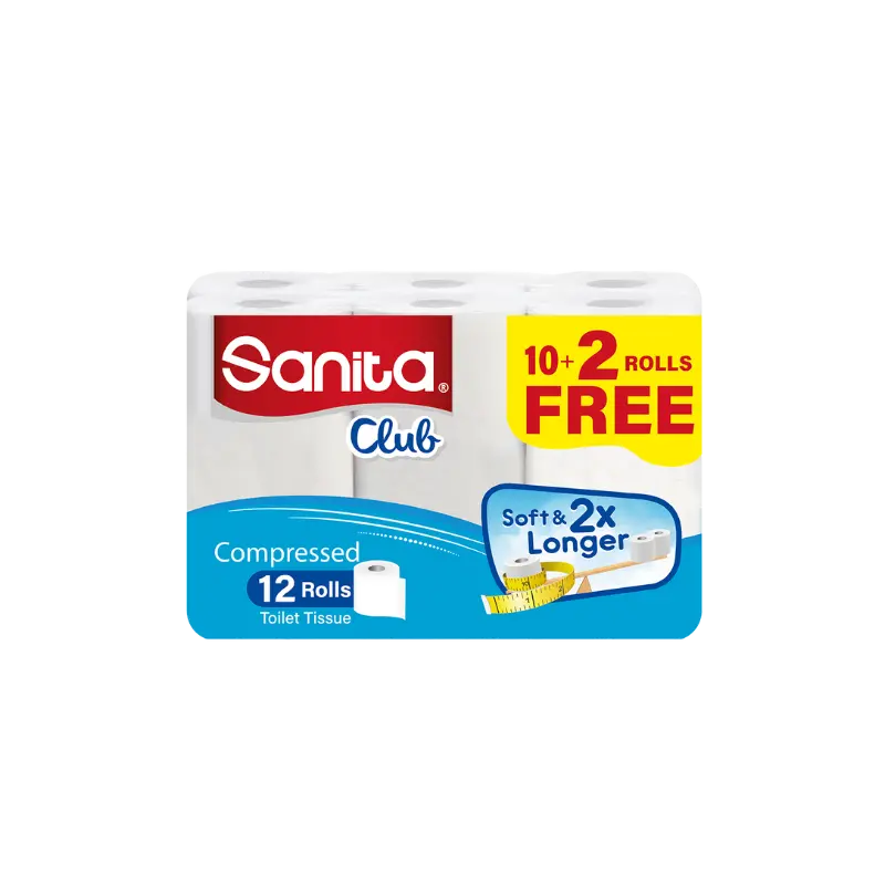 [TT102] Sanita Club Toilet Roll 2P 200SH (10+2R)x4