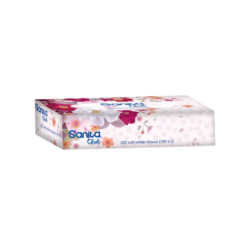 Sanita Club Facial Tissue 200SH 2Ply White 1x48