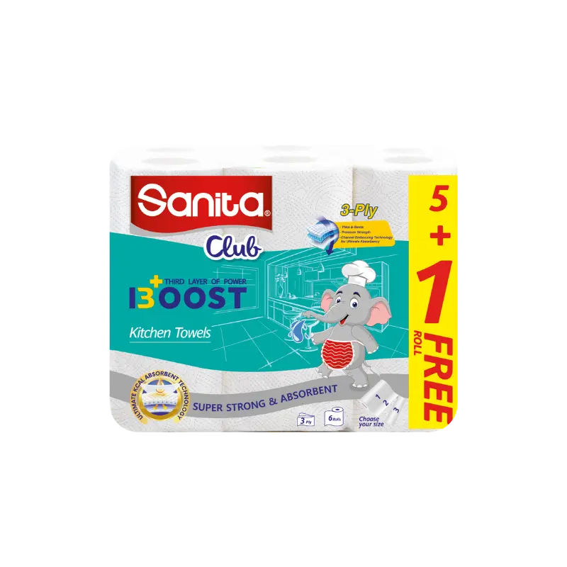 [KT103] HHT Sanita Club Boost 3Ply 100SH 6Rx4