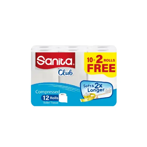 [TT102] Sanita Club Toilet Roll 2P 200SH (10+2R)x4