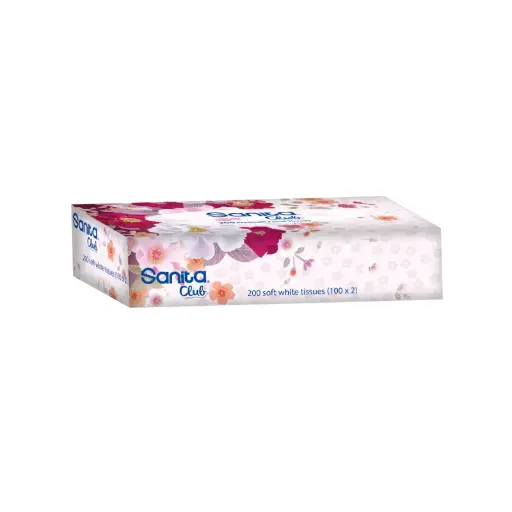 [FT101] Sanita Club Facial Tissue 200SH 2Ply White 1x48