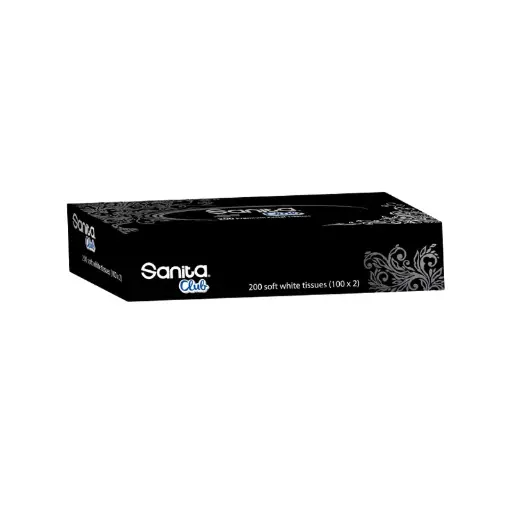 [FT102] Sanita Club Facial Tissue 200SH 2Ply Black 1x48