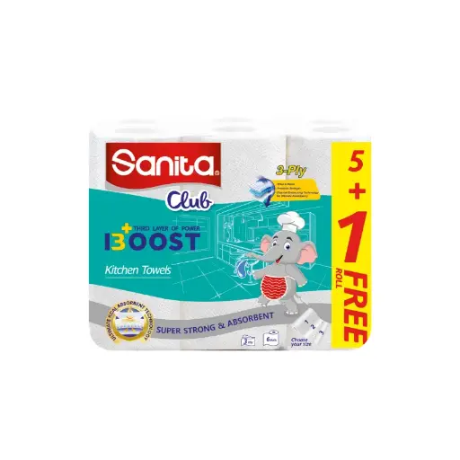 [KT103] HHT Sanita Club Boost 3Ply 100SH 6Rx4