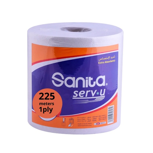 [MR105] Sanita Serv-U Maxi Roll 1Ply 225M 1x6